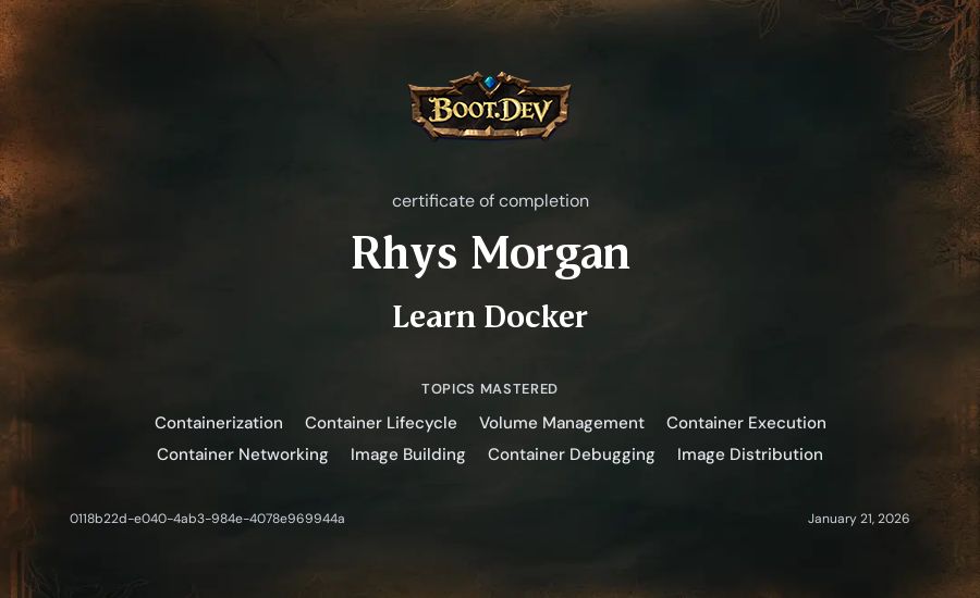 Rhys Morgan's Boot.dev Learn Docker certificate
