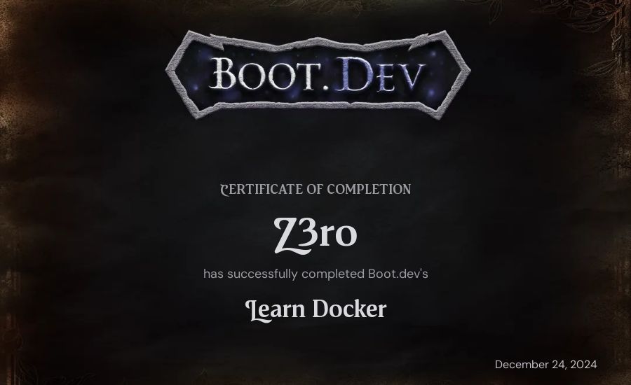 Maverick Trinh's Boot.dev Learn Docker certificate