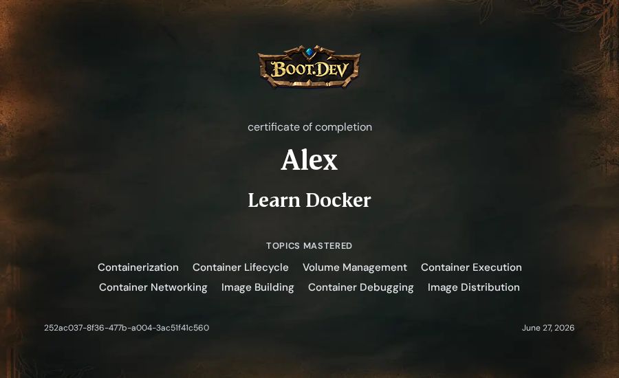 Alex's Boot.dev Learn Docker certificate