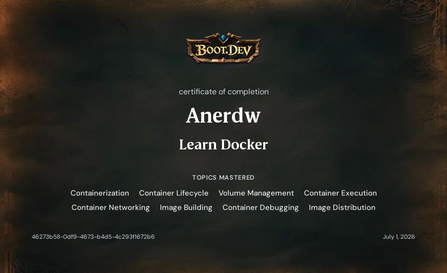 Anerdw's Boot.dev Learn Docker certificate