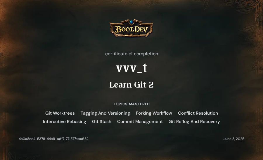vvv_t's Boot.dev Learn Git 2 certificate