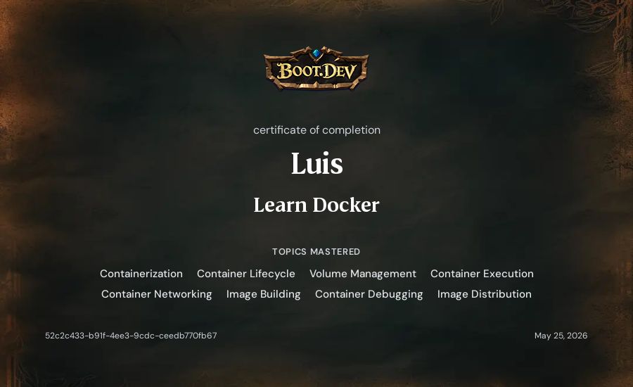 Luis's Boot.dev Learn Docker certificate