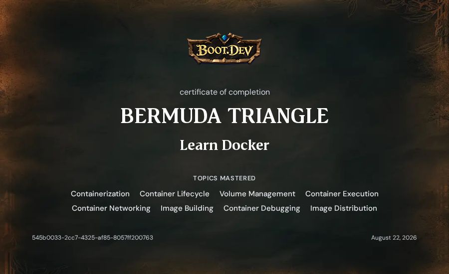 Artur Nurullin's Boot.dev Learn Docker certificate