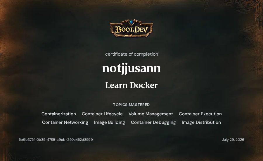 notjjusann's Boot.dev Learn Docker certificate