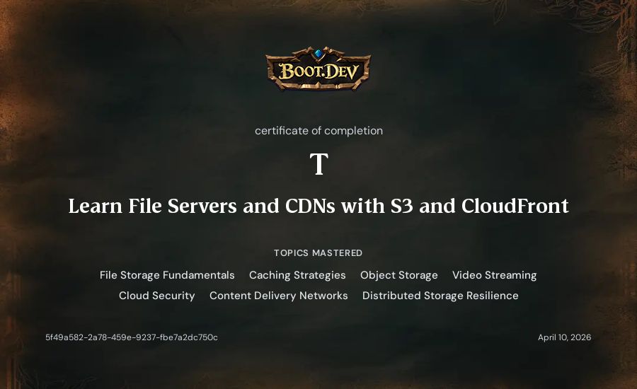 T's Boot.dev Learn File Servers and CDNs with S3 and CloudFront certificate