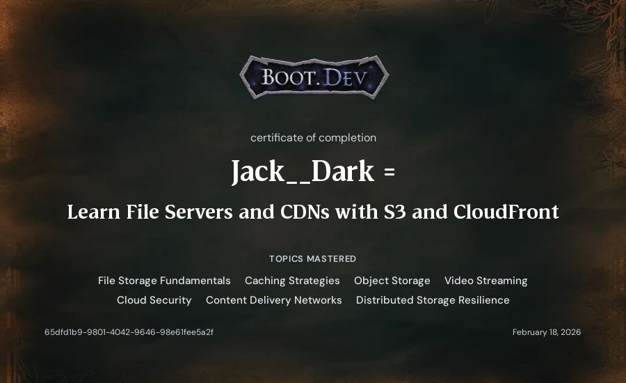 Jack__Dark ='s Boot.dev Learn File Servers and CDNs with S3 and CloudFront certificate