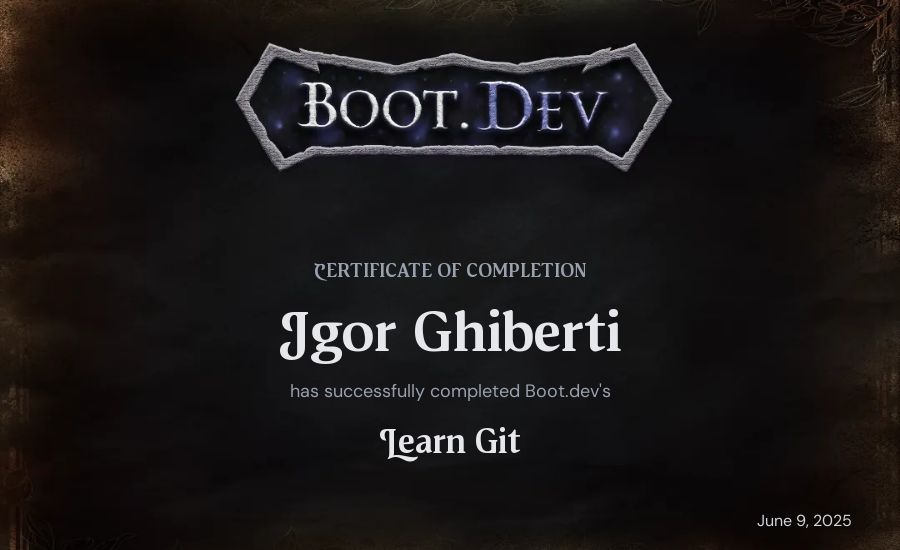 Igor Ghiberti's Boot.dev Learn Git certificate