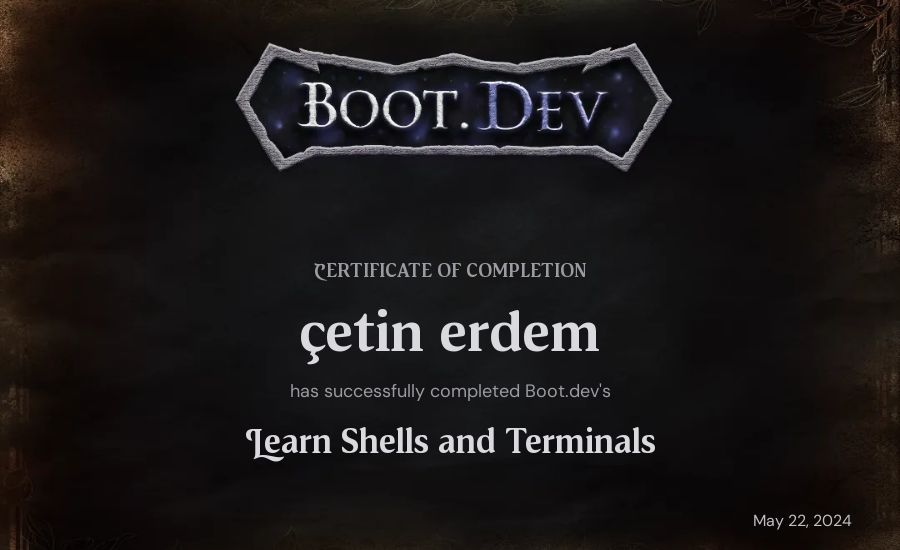 çetin erdem's Boot.dev Learn Linux certificate