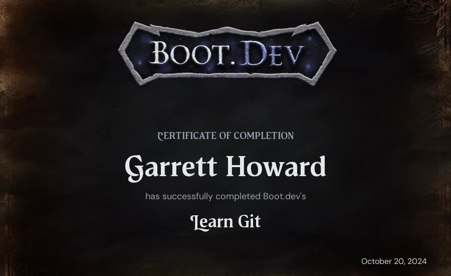 meta-byte's Boot.dev Learn Git certificate