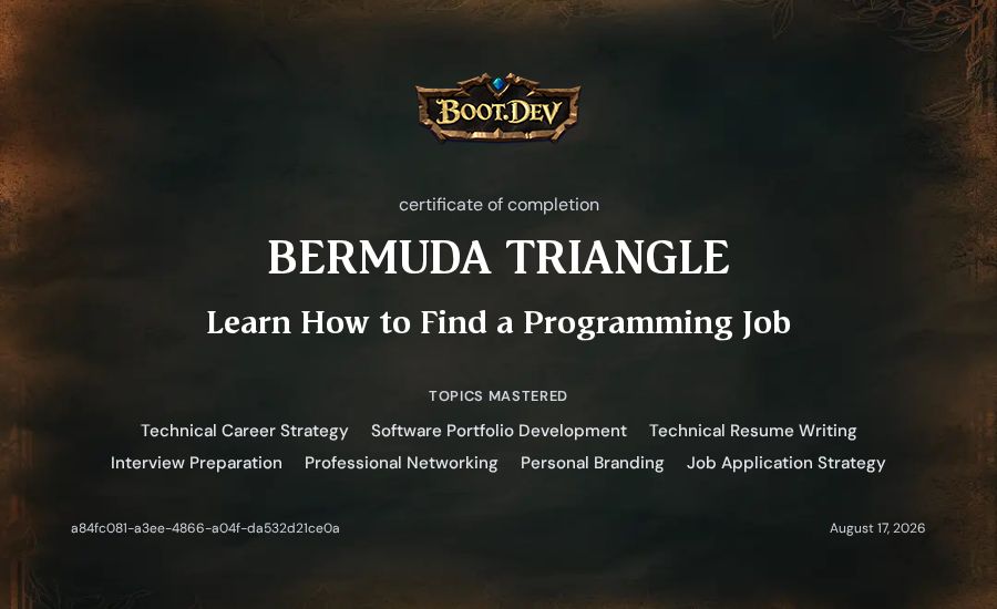 Artur Nurullin's Boot.dev Learn How to Find a Programming Job certificate