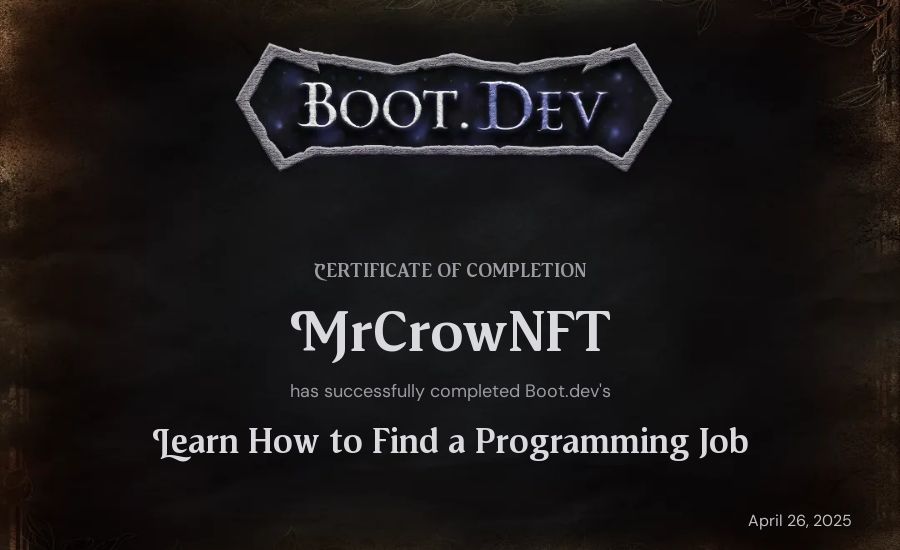 Luciano Balladares's Boot.dev Learn How to Find a Programming Job certificate
