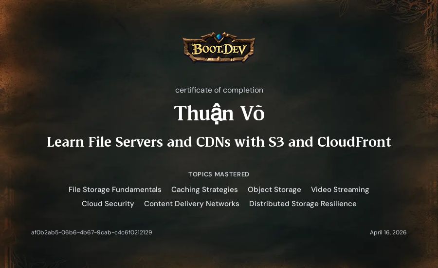 Thuận Võ's Boot.dev Learn File Servers and CDNs with S3 and CloudFront certificate