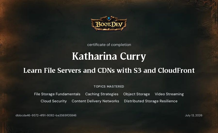 Katharina Curry's Boot.dev Learn File Servers and CDNs with S3 and CloudFront certificate