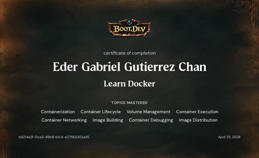 Eder Gabriel Gutierrez Chan's Boot.dev Learn Docker certificate