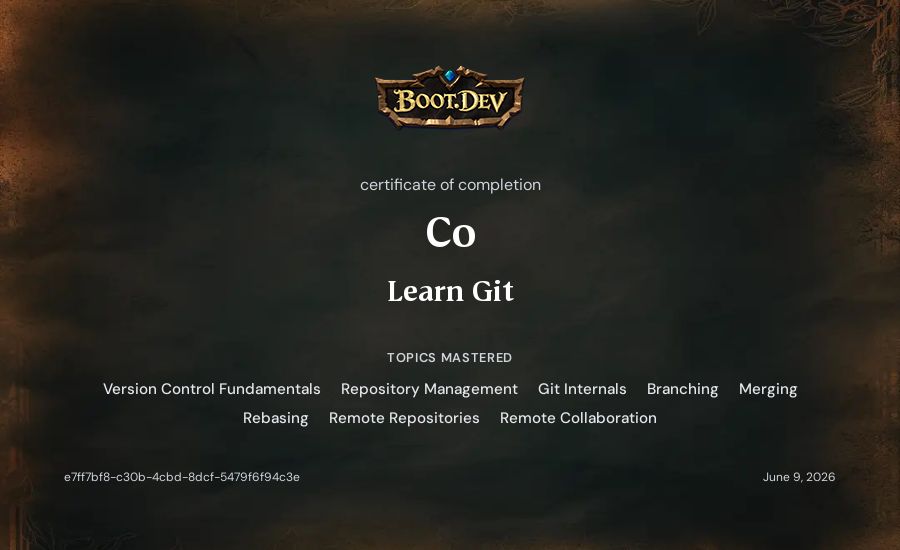 Co's Boot.dev Learn Git certificate