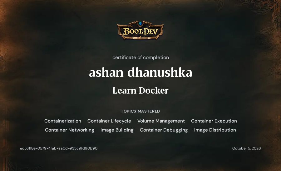 ashan dhanushka's Boot.dev Learn Docker certificate